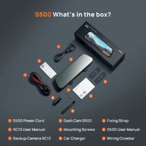 دوربین خودرو سونتی می مدل Rearview Dash Cam S500 set